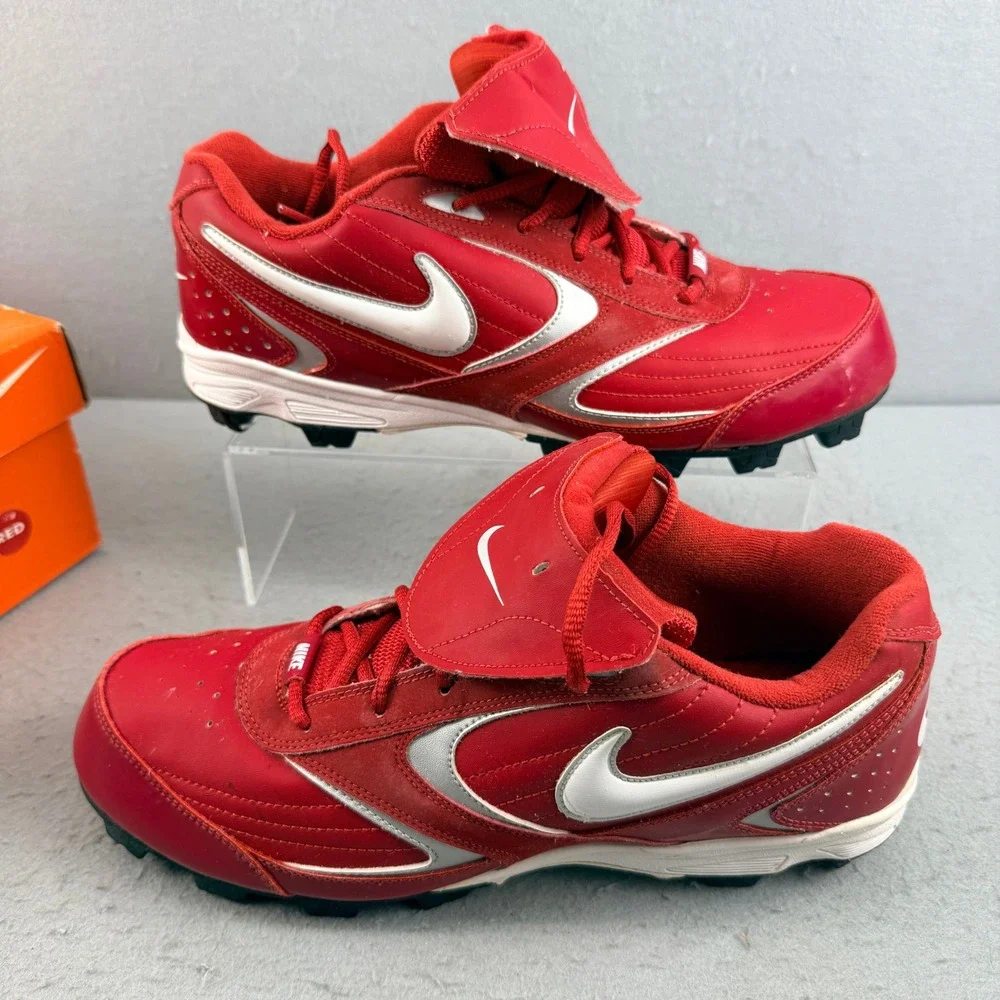 Vintage 2008 Nike Keystone Low Baseball Cleats Men's‎ 11 Red White 317087-611